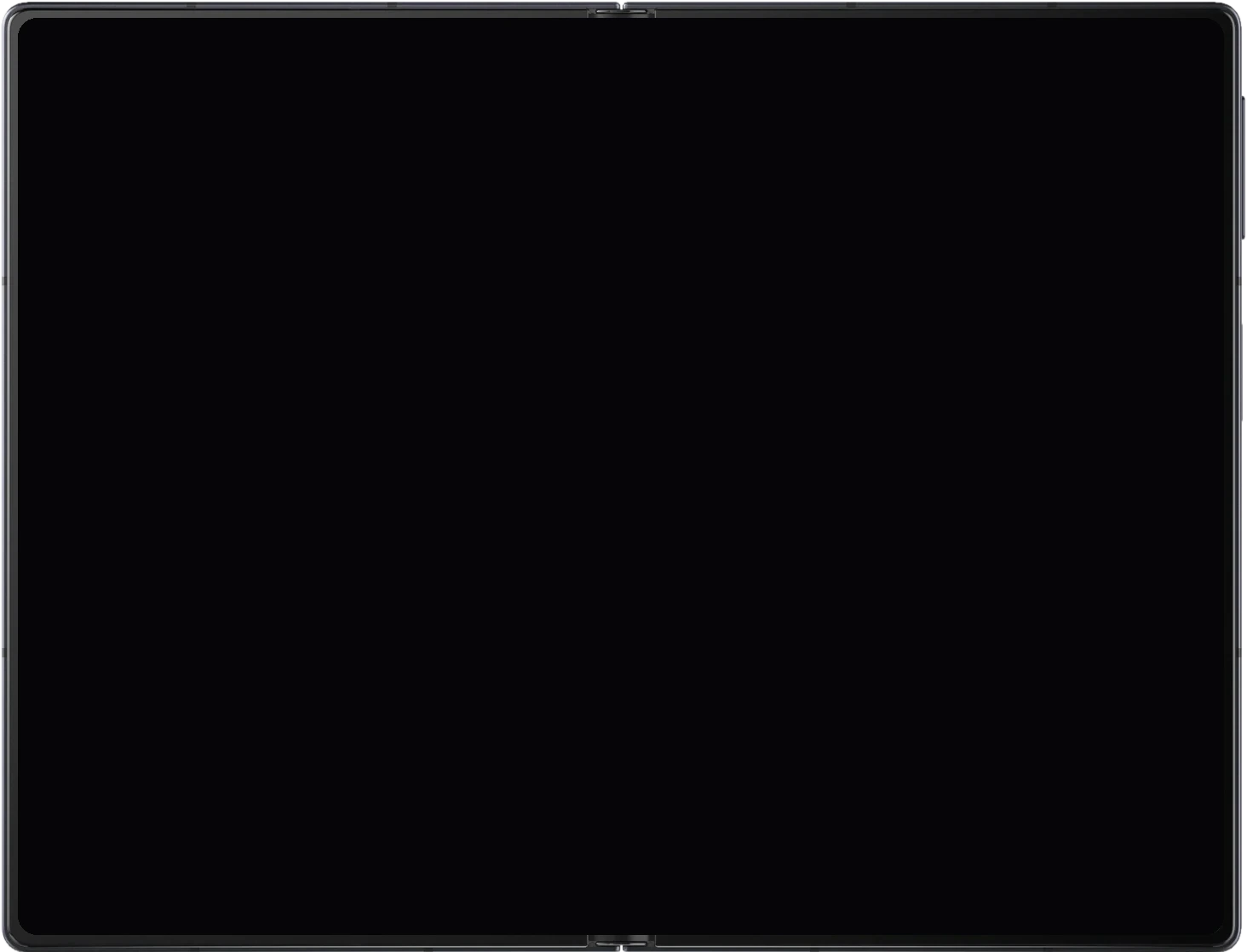 Galaxy Z Fold8 desplegado con un dashboard ejecutivo, una videollamada del comité de dirección y un resumen de Galaxy AI en pantalla dividida